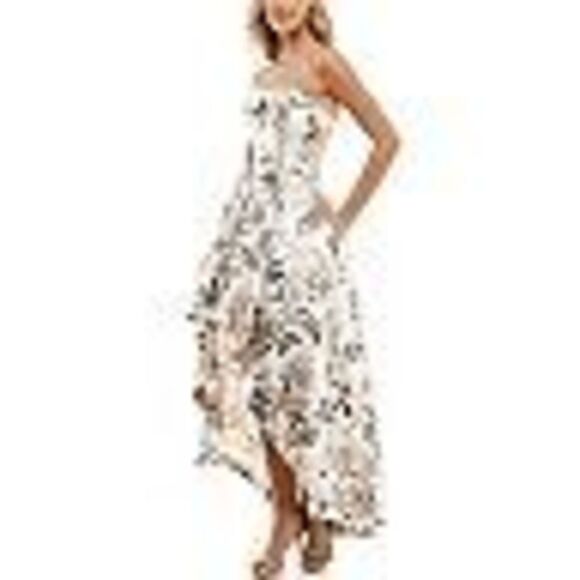 Speechless Floral Strapless Dress Hi Low - Picture 3 of 3